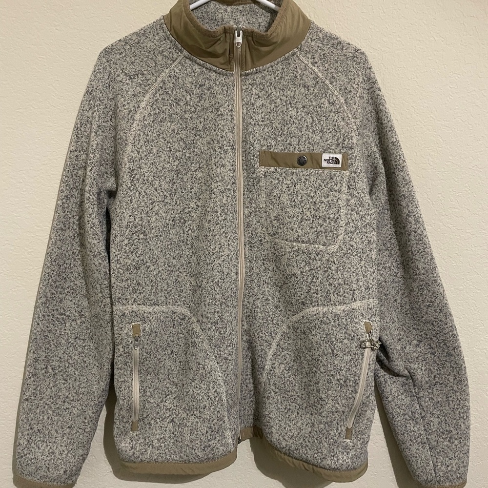 The North Face men’s medium Gordon Lyons full zip Gray and Tan Jacket